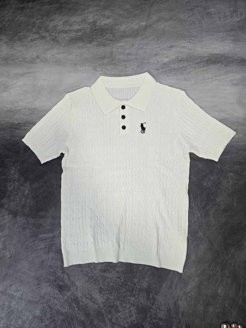 Casual Off-White Cable Knit  Shirt Size M,L,XL